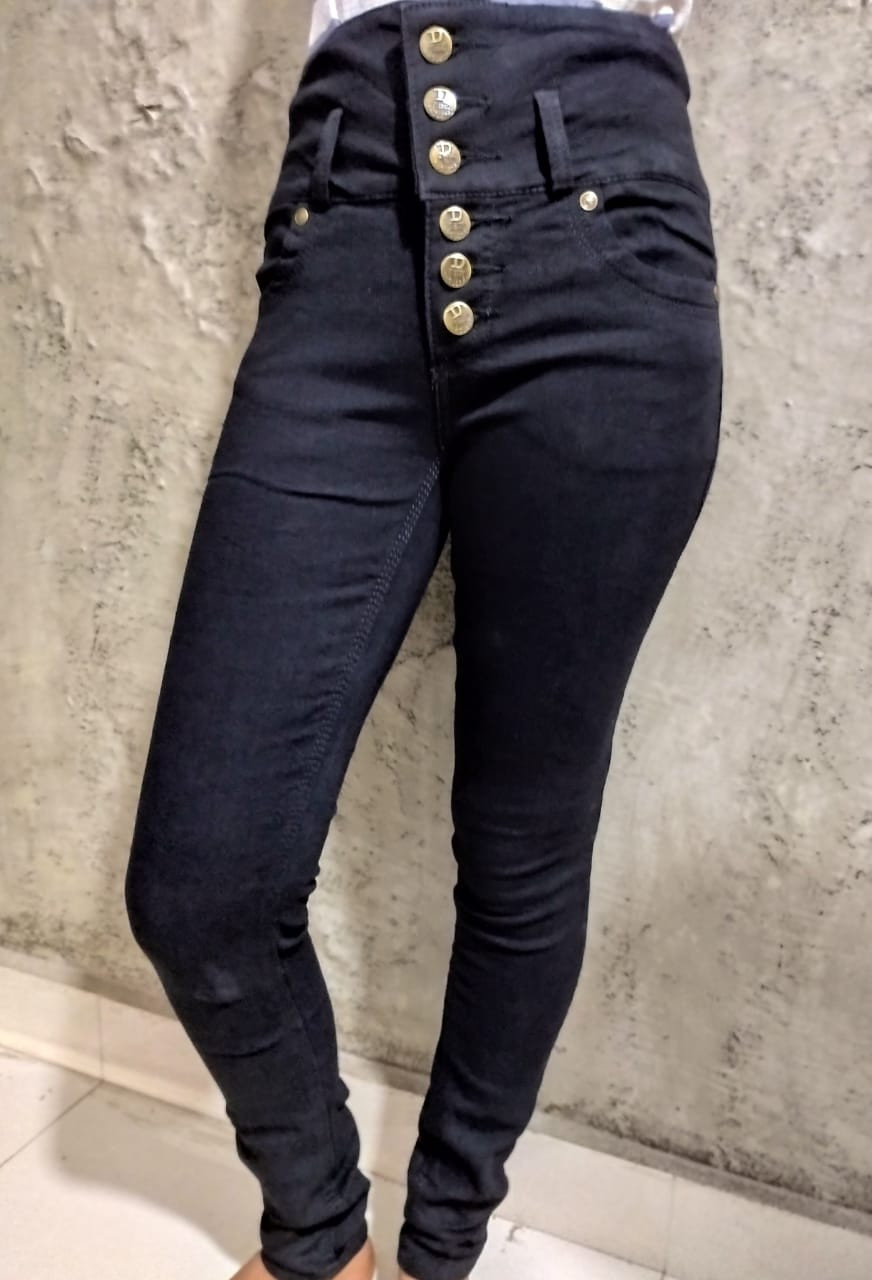 2024 High Quality Ladies Stretchy Pencil Cut Black Denim